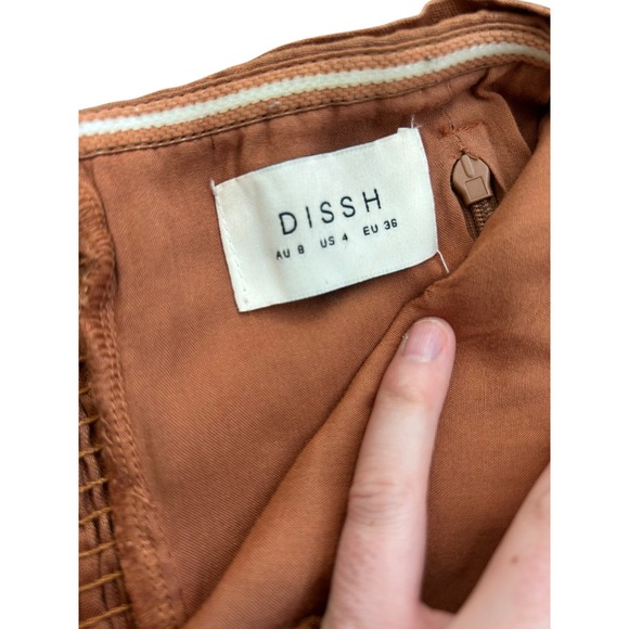 DISSH Lexi Spice Linen Midi Dress Strapless Terracotta Size US 4 AU 8 - Picture 6 of 8